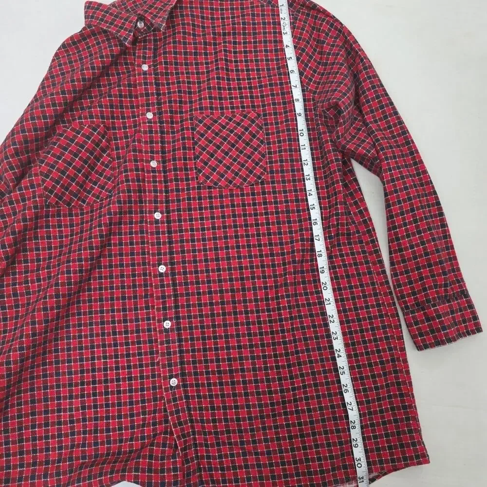 Vintage Ozark Trail Men’s Long Sleeve Button Up Flannel Red Plaid Shirt Size 2XL - Picture 5 of 6